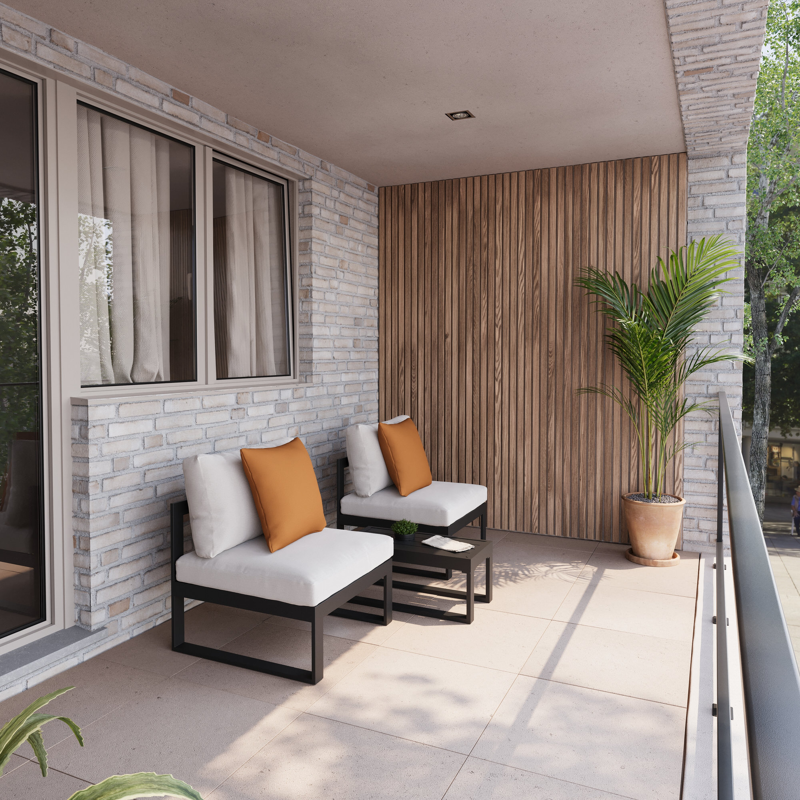 Caldela loungestoel in zwart aluminium met beige kussen