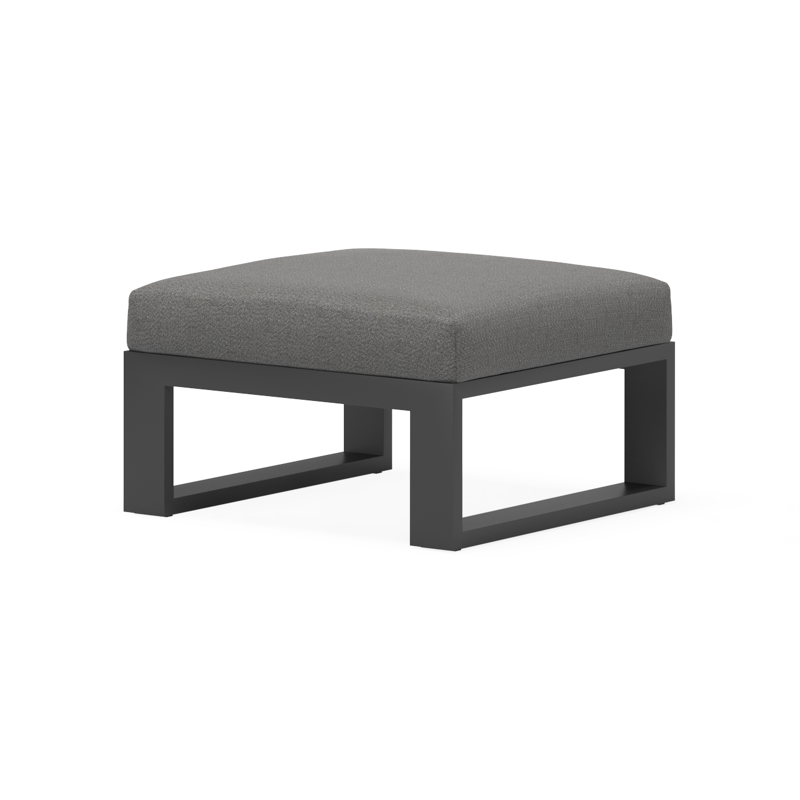 Verato poef in zwart aluminium met savane tornado all weather sunbrella® luxe kussen