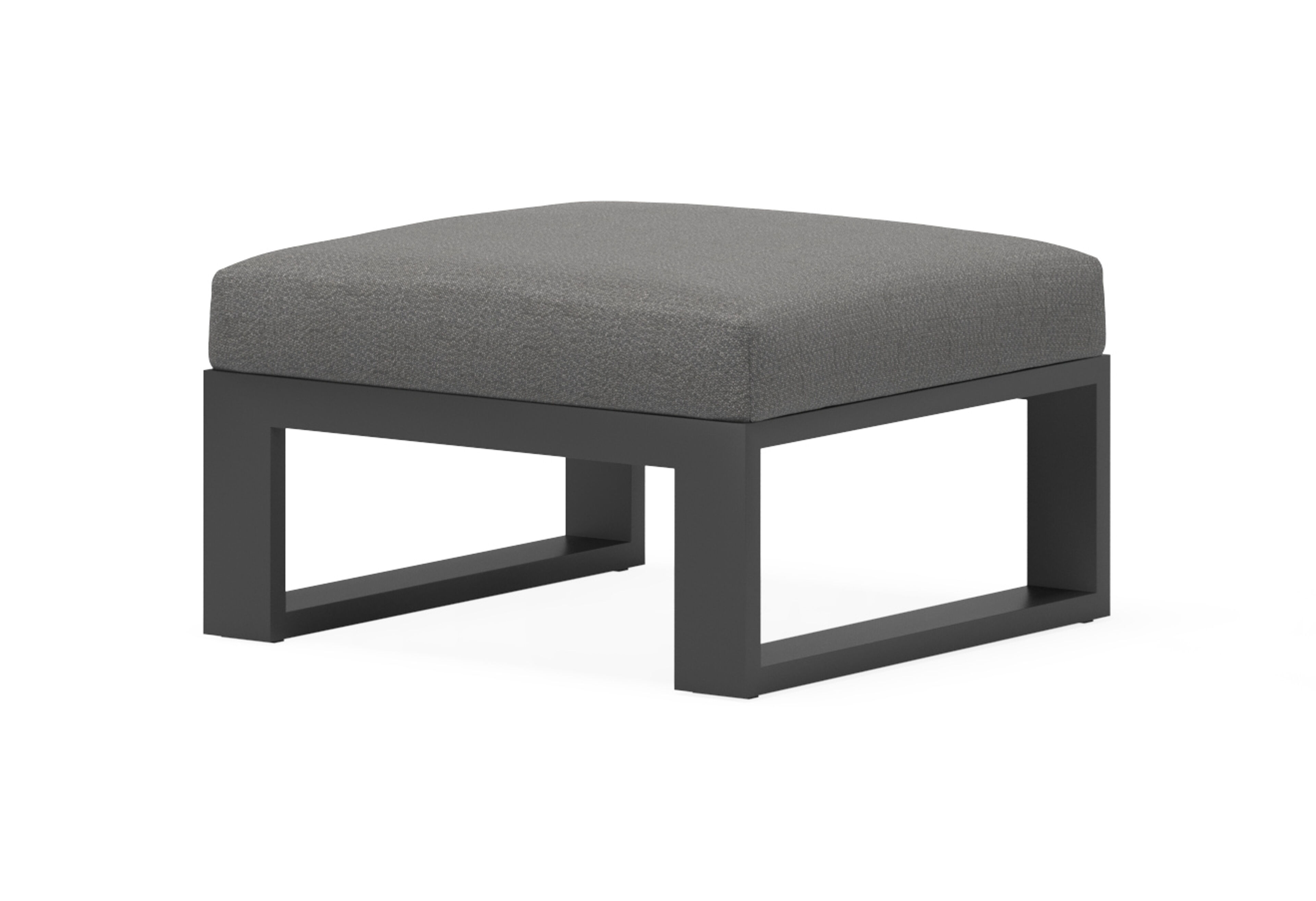 Verato poef in zwart aluminium met savane tornado all weather sunbrella® luxe kussen