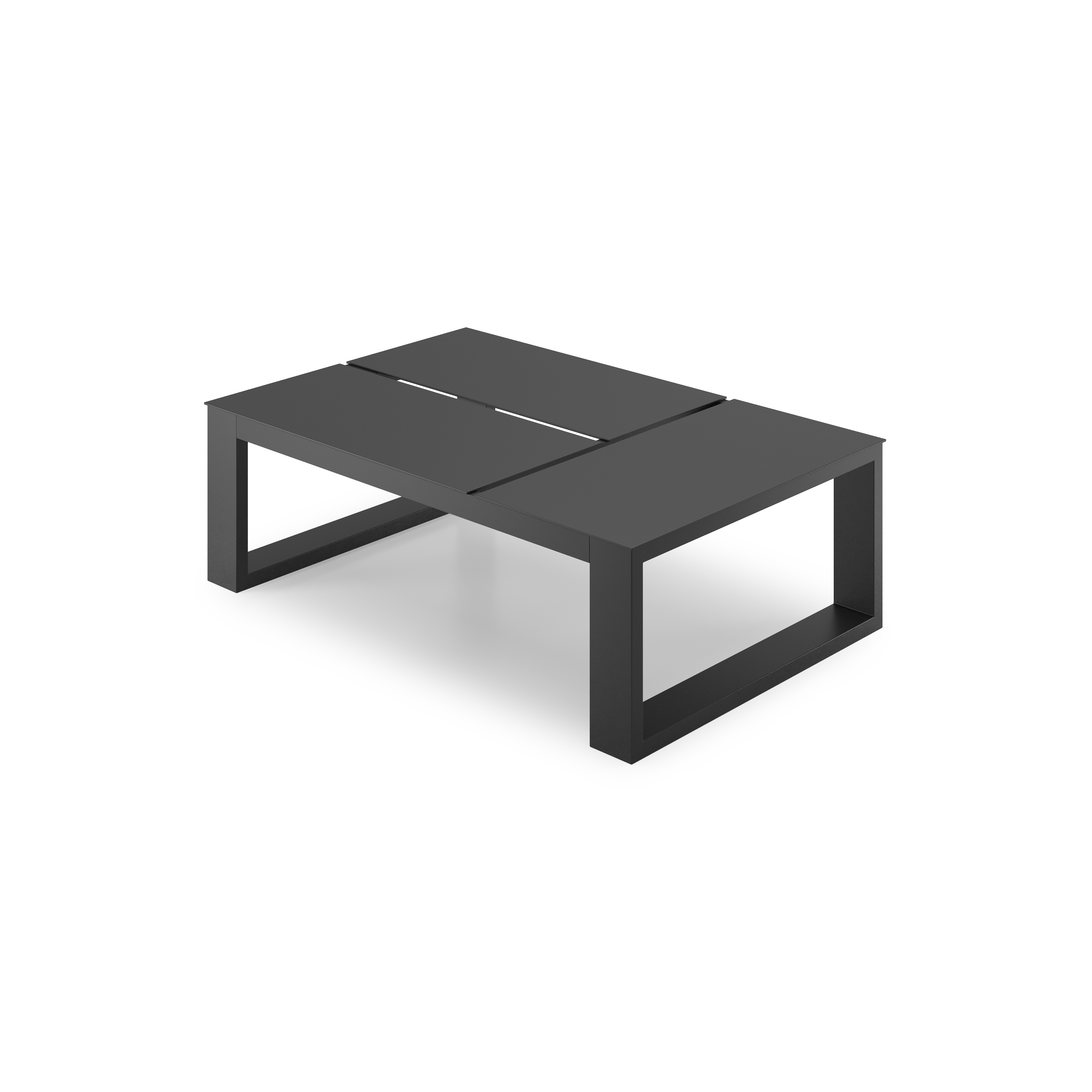 Table basse Verato en aluminium noir - Lg. 120 x Lrg. 80 x Haut. 40 cm