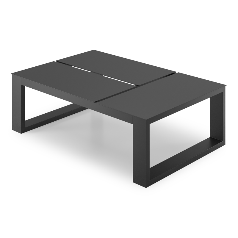 Verato loungetafel in zwart aluminium - L 120 x B 80 x H 40 cm