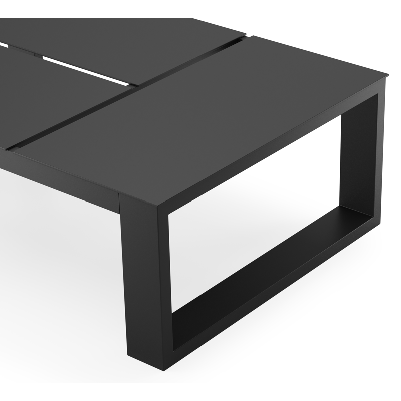Verato loungetafel in zwart aluminium - L 120 x B 80 x H 40 cm