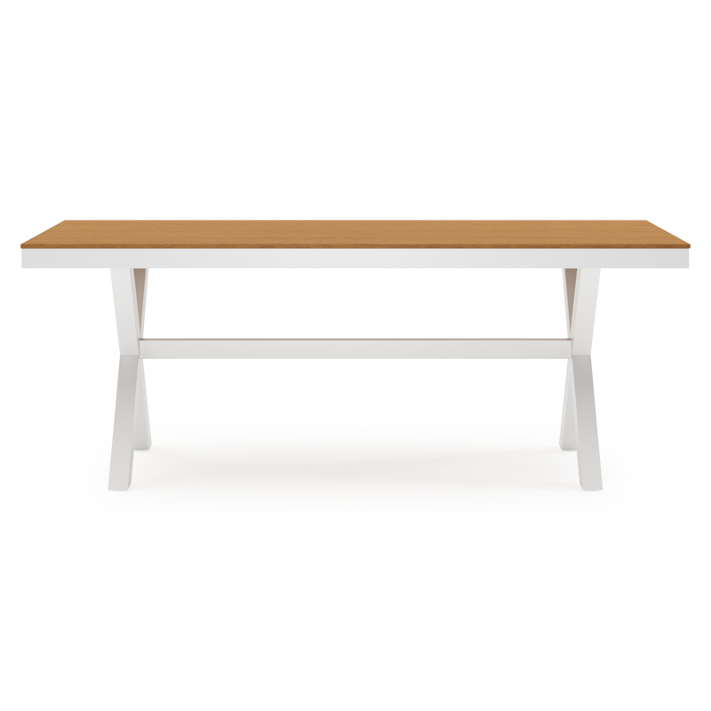 Bahia tuintafel rechthoekig in wit aluminium en polywood - L 200 x B 89 x H 75 cm