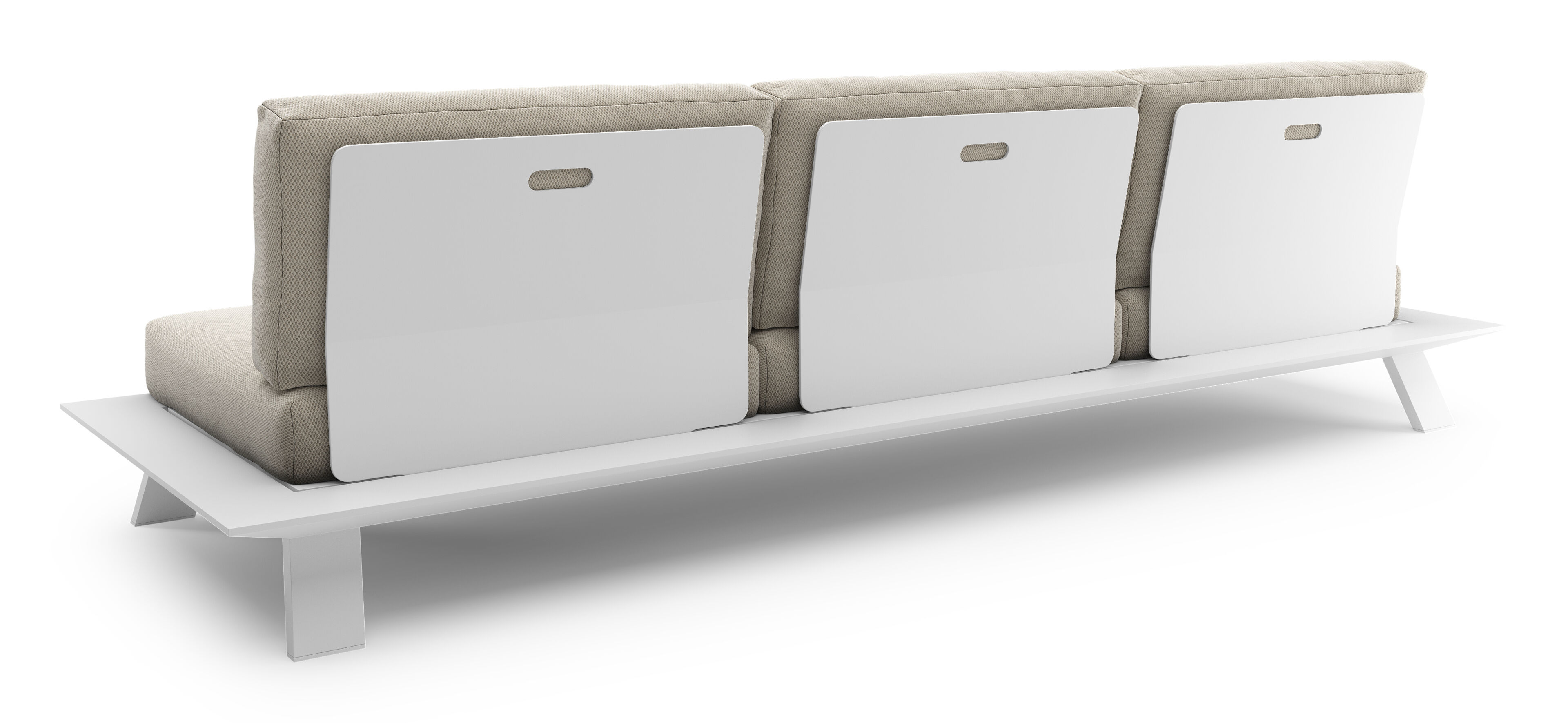 Cesano loungeset in wit aluminium met lopi marble All Weather Sunbrella® luxe kussens