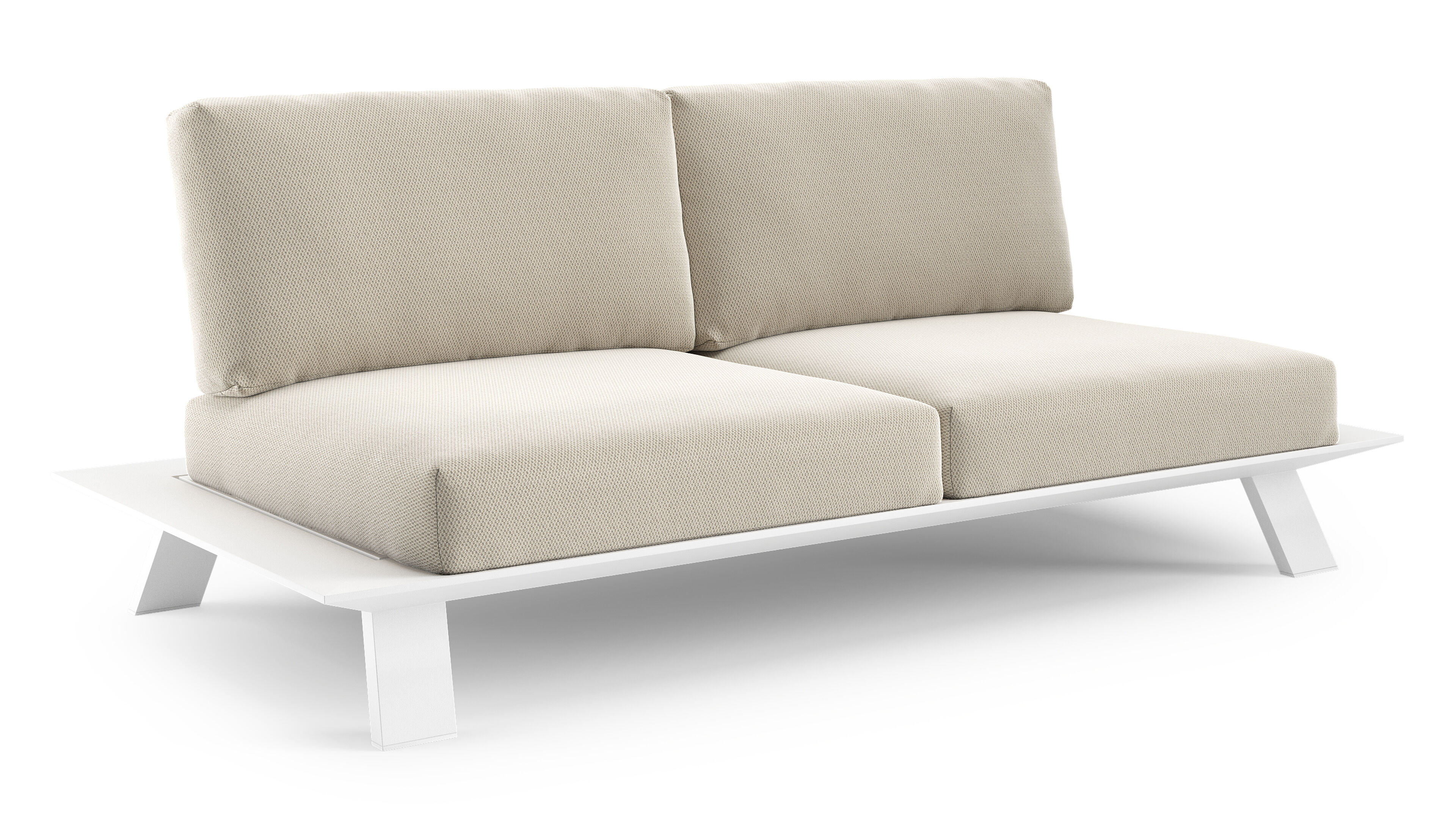 Cesano loungebank 2-zit in wit aluminium met lopi marble all weather sunbrella® luxe kussen