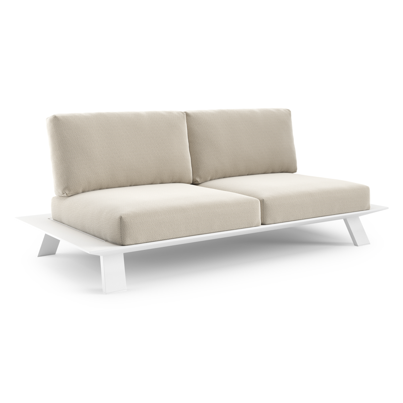 Cesano loungebank 2-zit in wit aluminium met lopi marble all weather sunbrella® luxe kussen