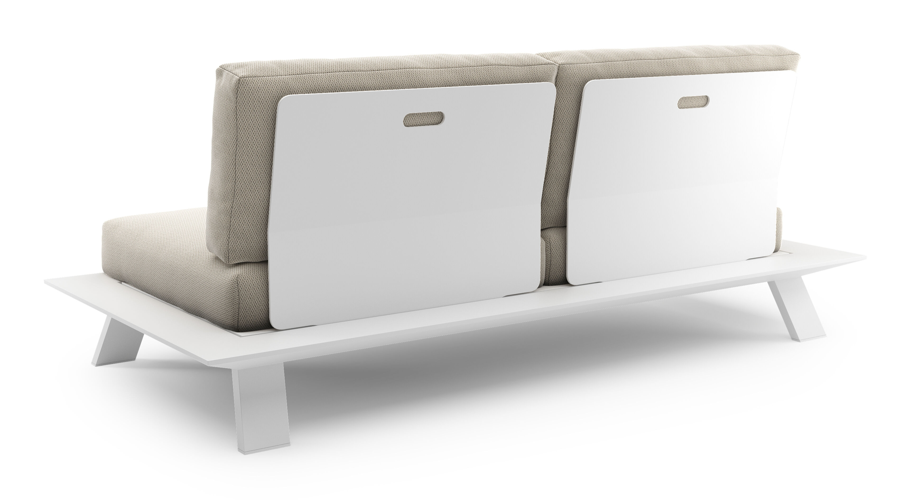 Cesano loungebank 2-zit in wit aluminium met lopi marble All Weather Sunbrella® luxe kussen