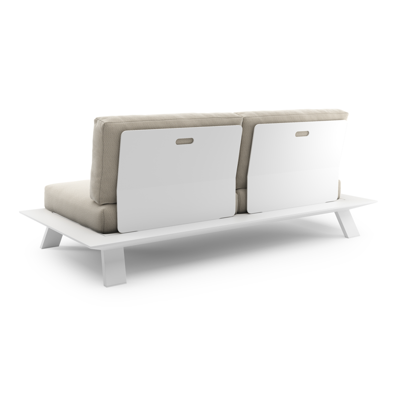 Cesano loungebank 2-zit in wit aluminium met lopi marble all weather sunbrella® luxe kussen