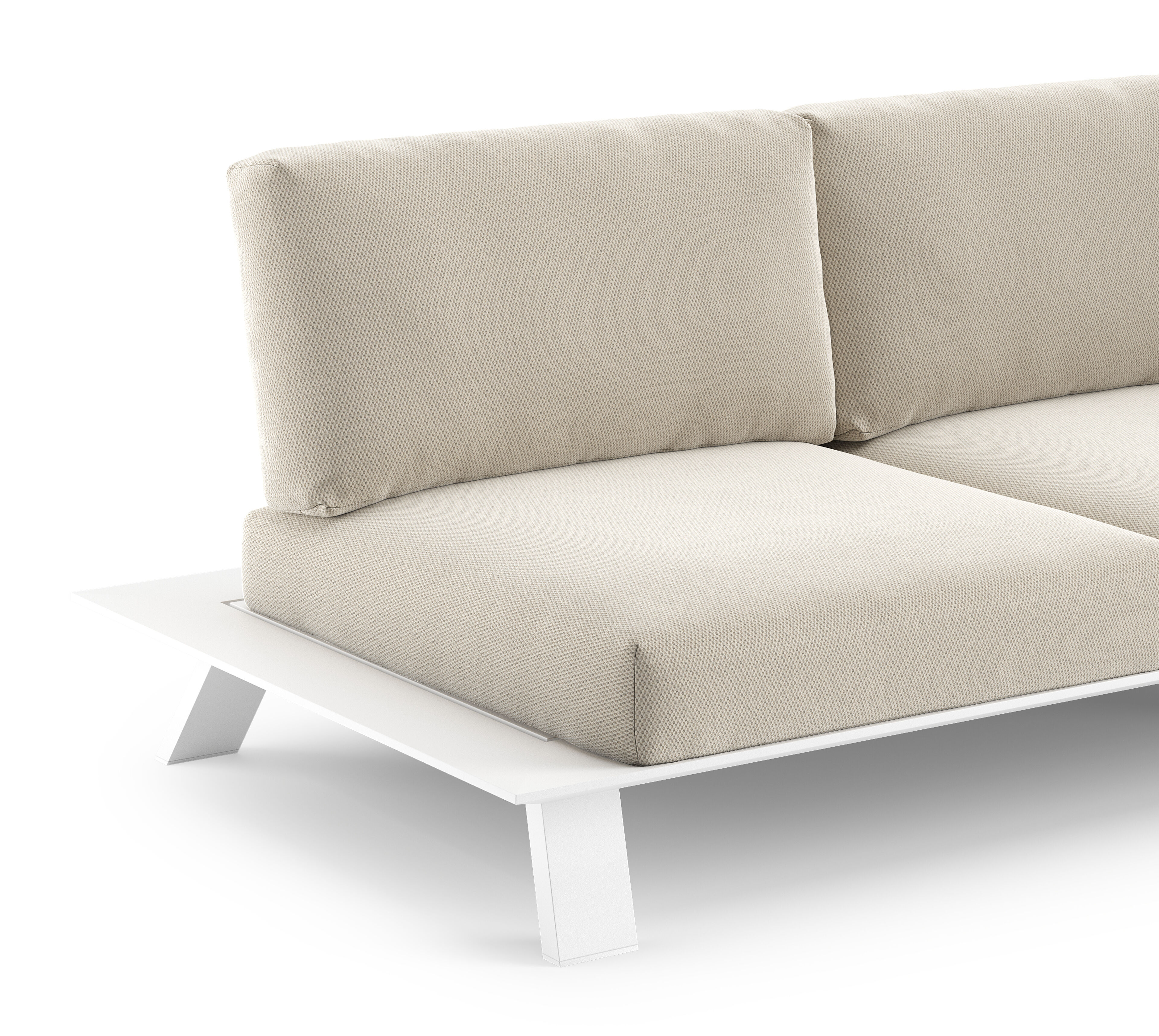 Cesano loungebank 2-zit in wit aluminium met lopi marble All Weather Sunbrella® luxe kussen