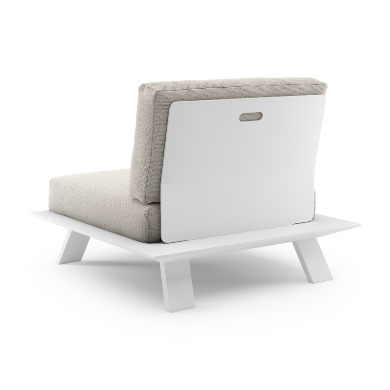 Cesano loungestoel in wit aluminium met firenze natural all weather Solica kussen