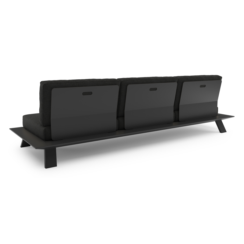 Salon de jardin Cesano en aluminium noir avec coussins en All Weather Sunbrella® luxe chartres sooty