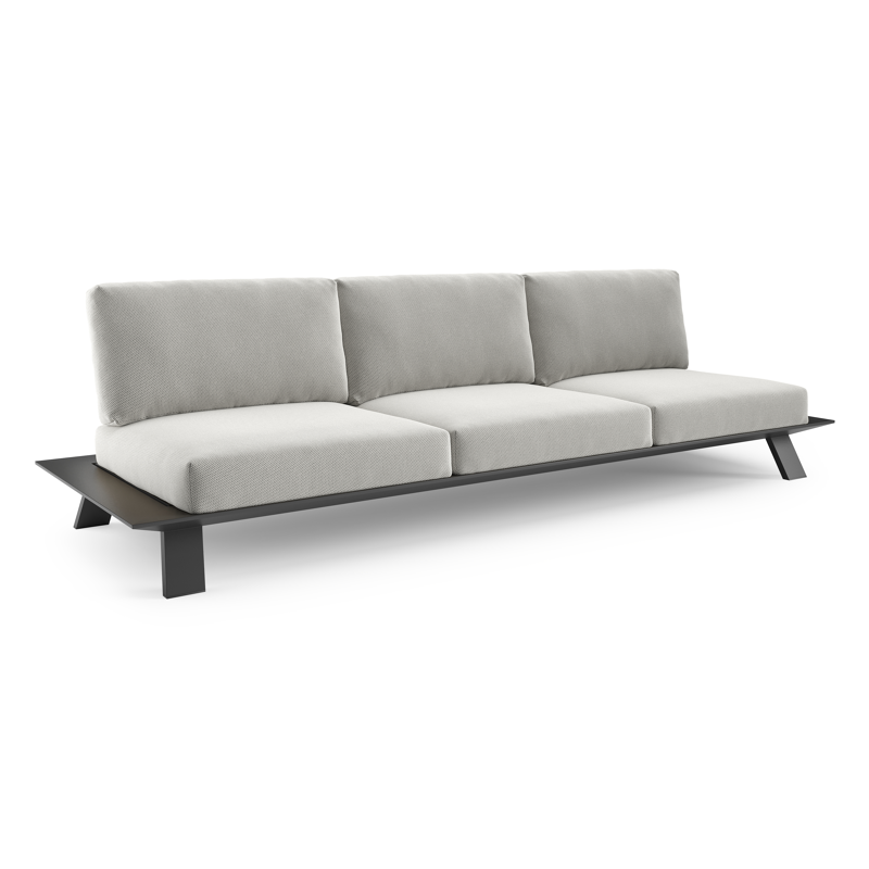 Cesano loungebank in zwart aluminium met lopi ash all weather Sunbrella® luxe kussen