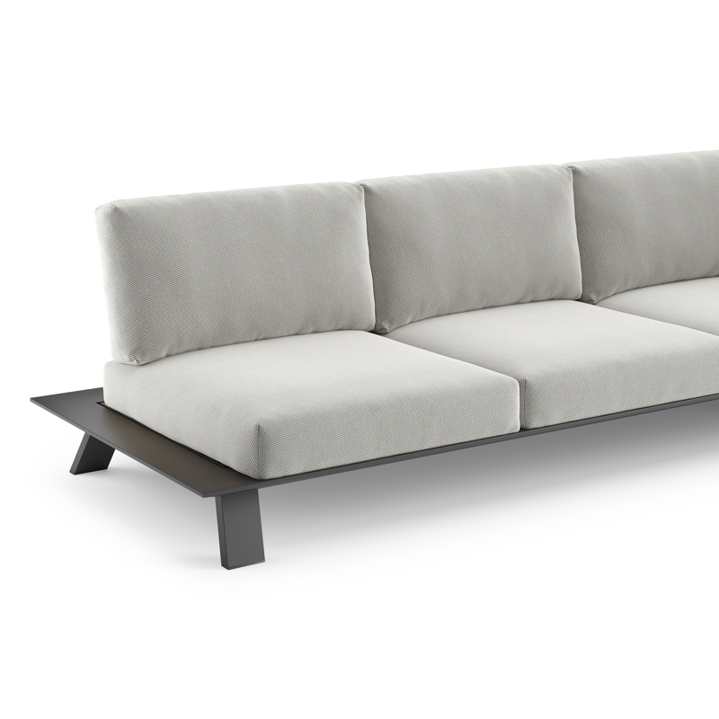 Cesano loungebank in zwart aluminium met lopi ash all weather Sunbrella® luxe kussen