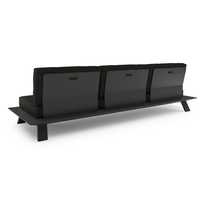 Cesano loungebank in zwart aluminium met heritage char all weather Sunbrella® luxe kussen