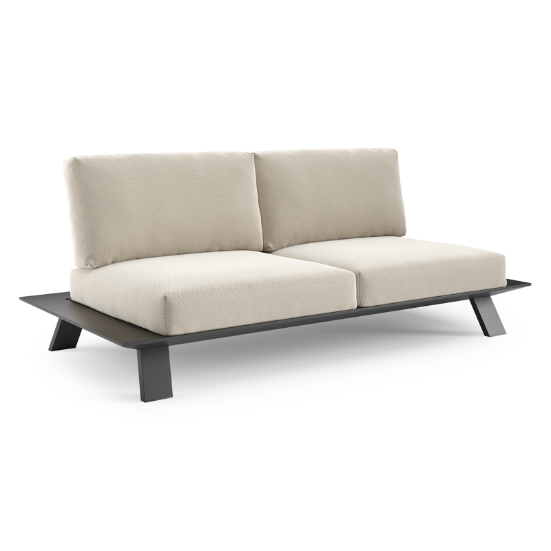 Cesano loungebank in zwart aluminium met lopi marble all weather Sunbrella® luxe kussen