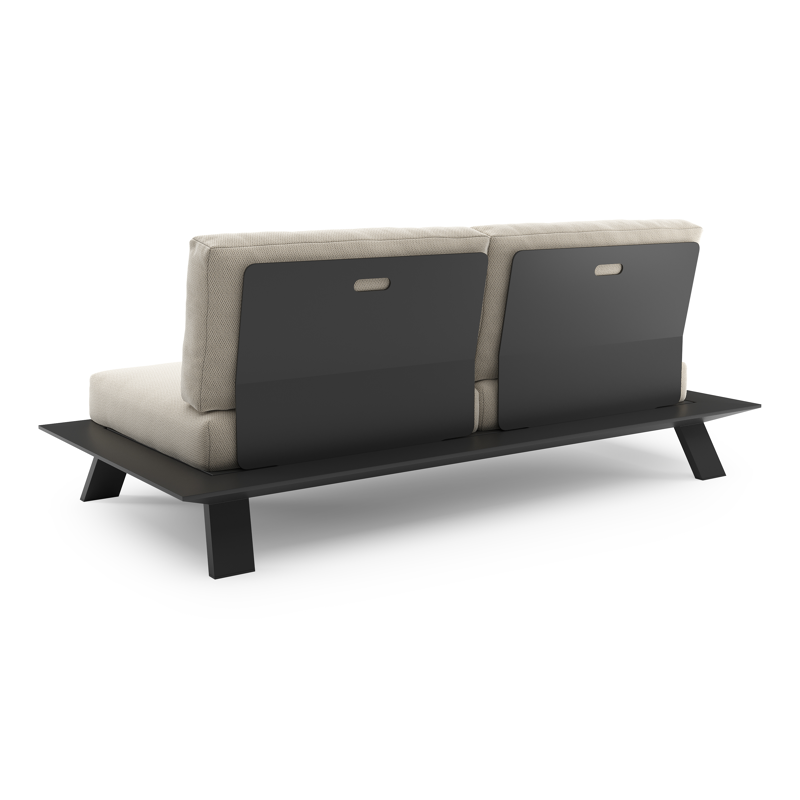Cesano loungebank in zwart aluminium met lopi marble all weather Sunbrella® luxe kussen