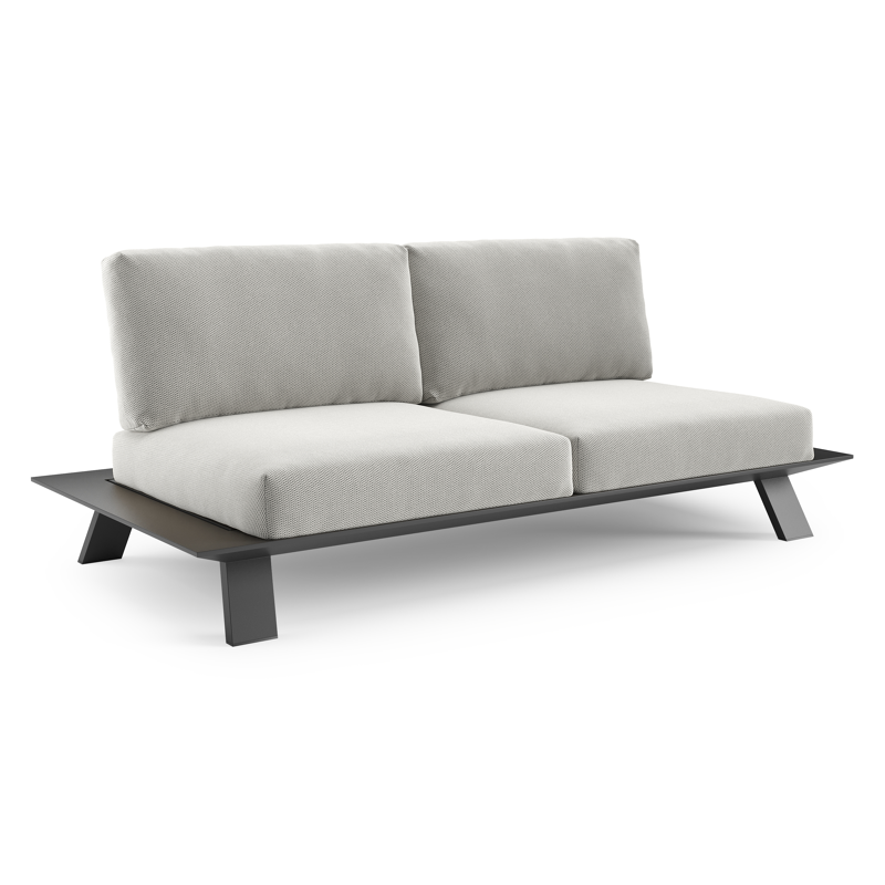 Cesano loungebank in zwart aluminium met lopi ash all weather Sunbrella® luxe kussen