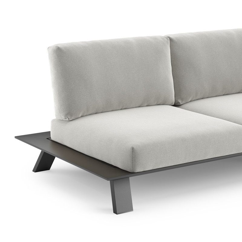 Cesano loungebank in zwart aluminium met lopi ash all weather Sunbrella® luxe kussen