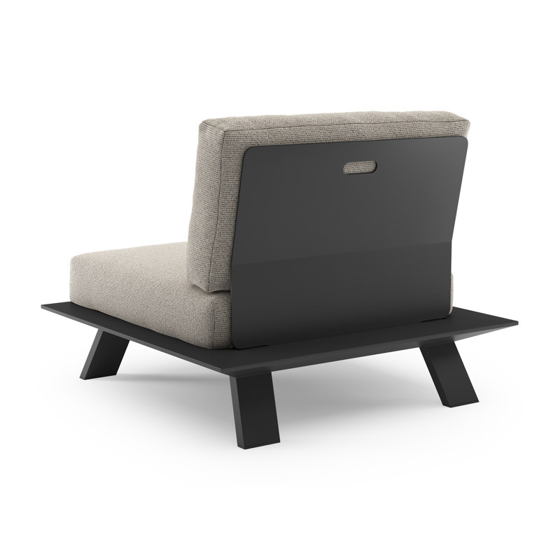 Cesano loungestoel in zwart aluminium met firenze sand all weather Solica kussen