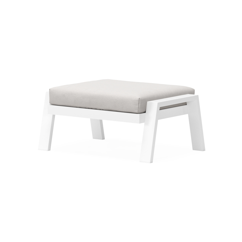 VENETO lounge POUF alu WHITE+AW SUNBRELLA PREMIUM