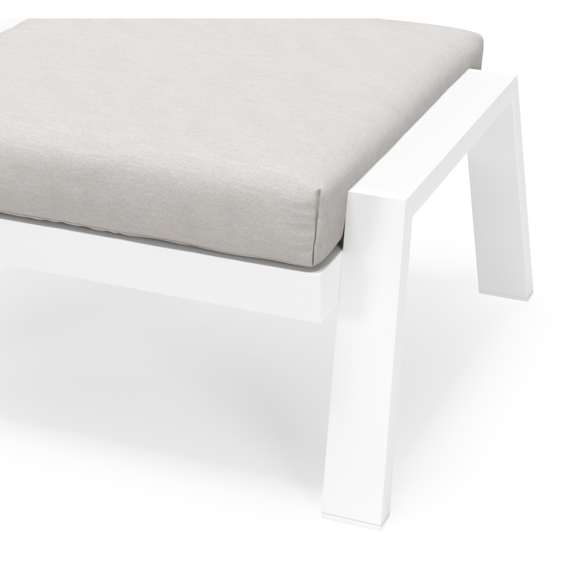 VENETO lounge POUF alu WHITE+AW SUNBRELLA PREMIUM