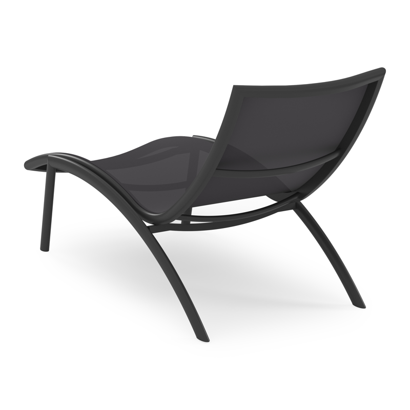 Siena ligbed in zwart aluminium en zwart textilene