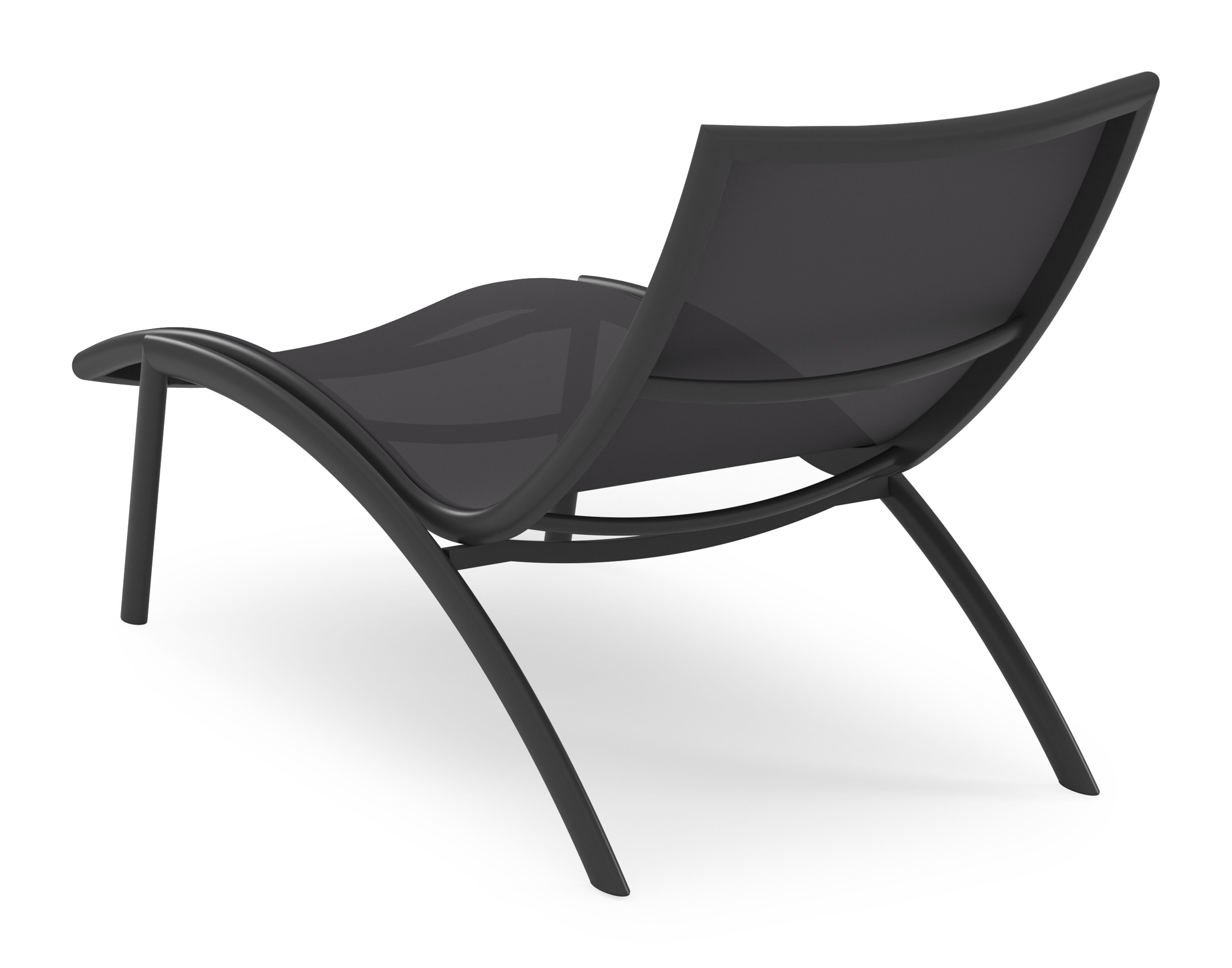 Siena ligbed in zwart aluminium en zwart textilene