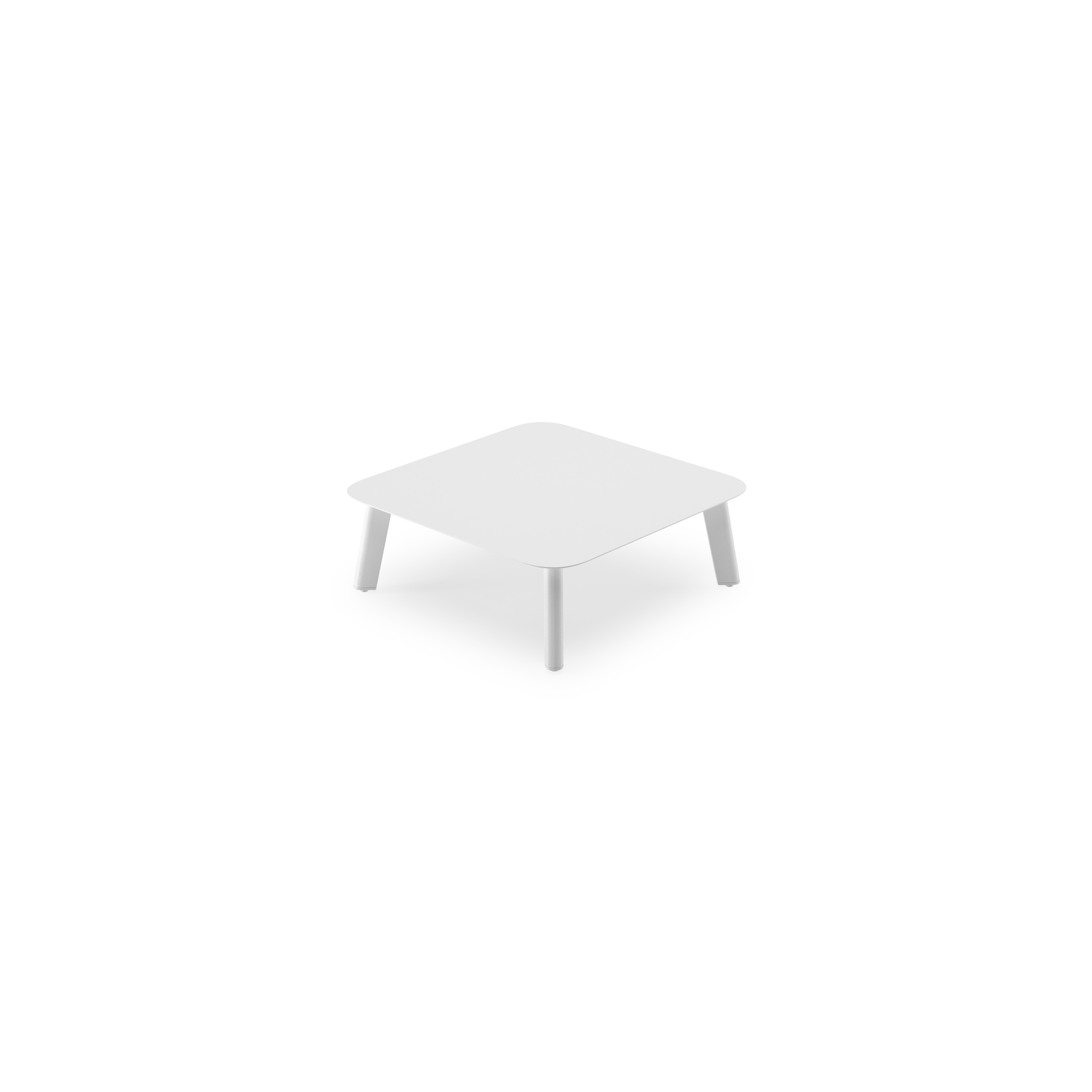 Table basse Mosa en aluminium blanc - Lg. 64 x Lrg. 64 x Haut. 21 cm