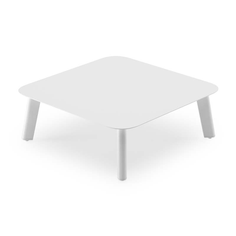 Mosa loungetafel in wit aluminium - L 64 x B 64 x H 21 cm