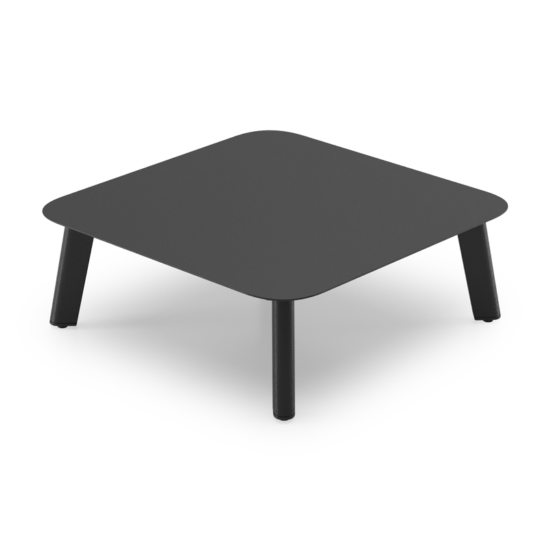 Mosa loungetafel in zwart aluminium - L 64 x B 64 x H 21 cm
