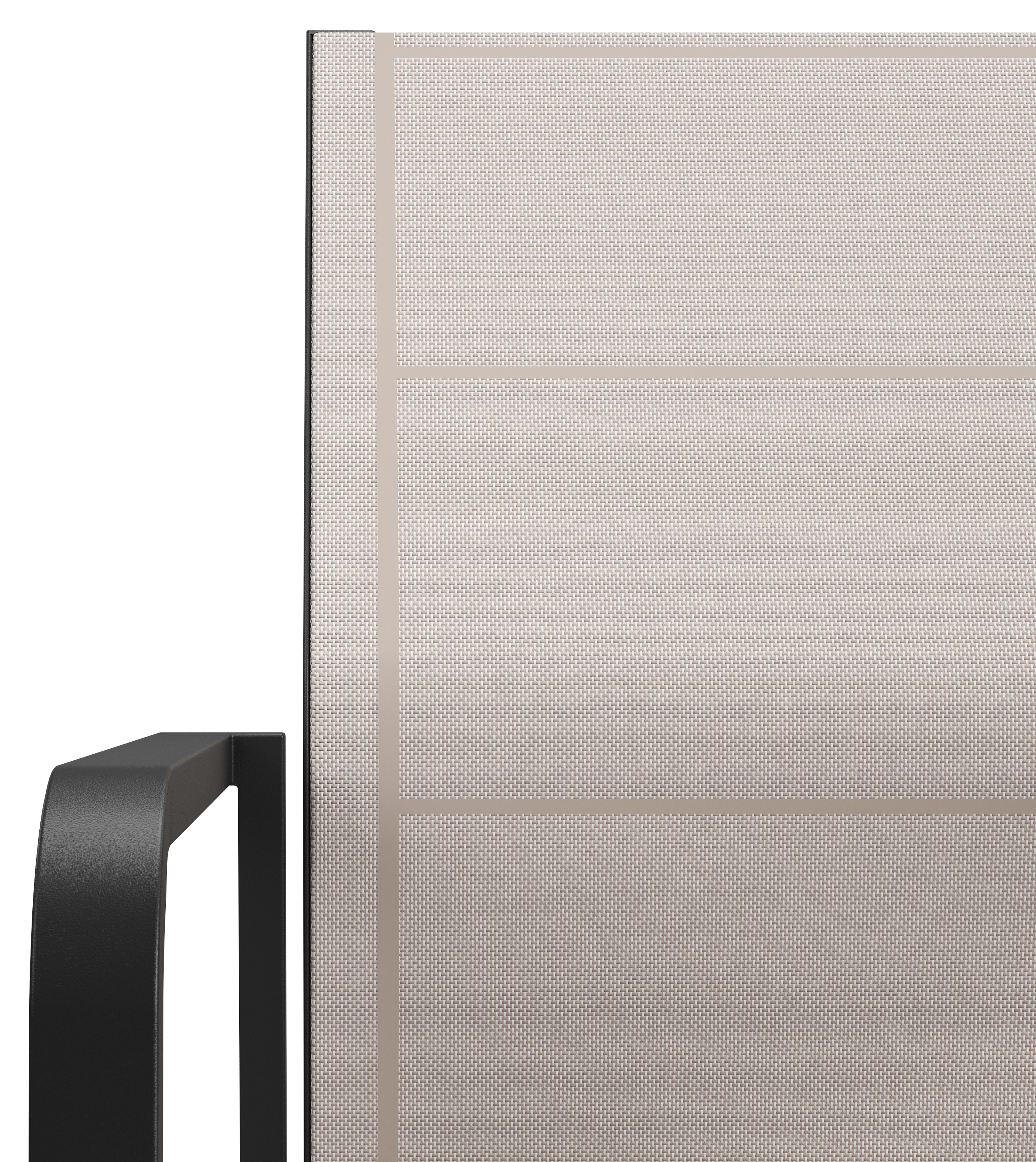Como stapelbare tuinstoel in zwart aluminium en beige textilene