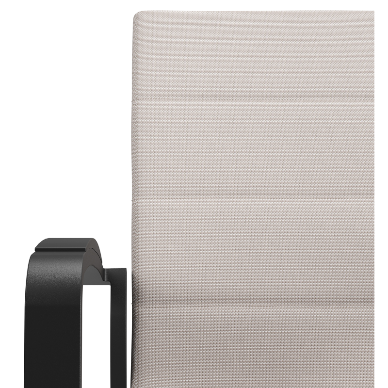 Lioni stapelbare tuinstoel in zwart aluminium en beige luxe textilene