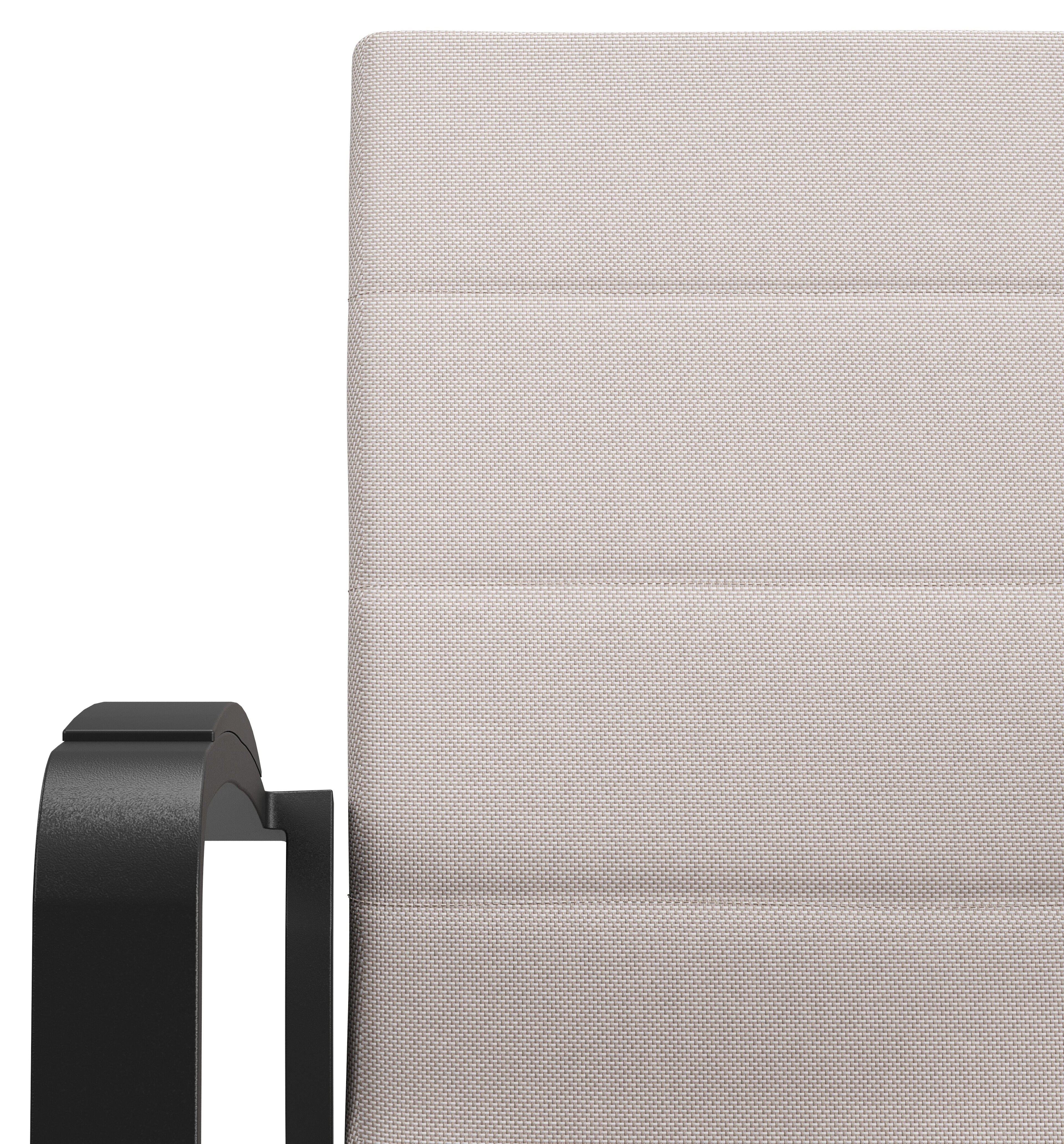 Lioni stapelbare tuinstoel in zwart aluminium en beige luxe textilene