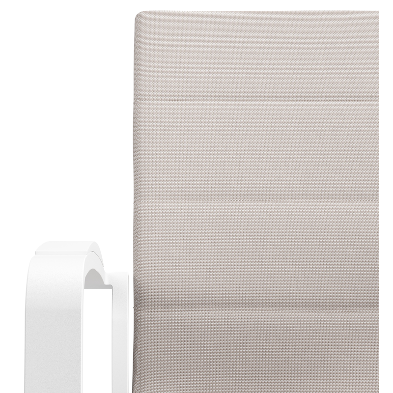 Lioni stapelbare tuinstoel in wit aluminium en beige luxe textilene