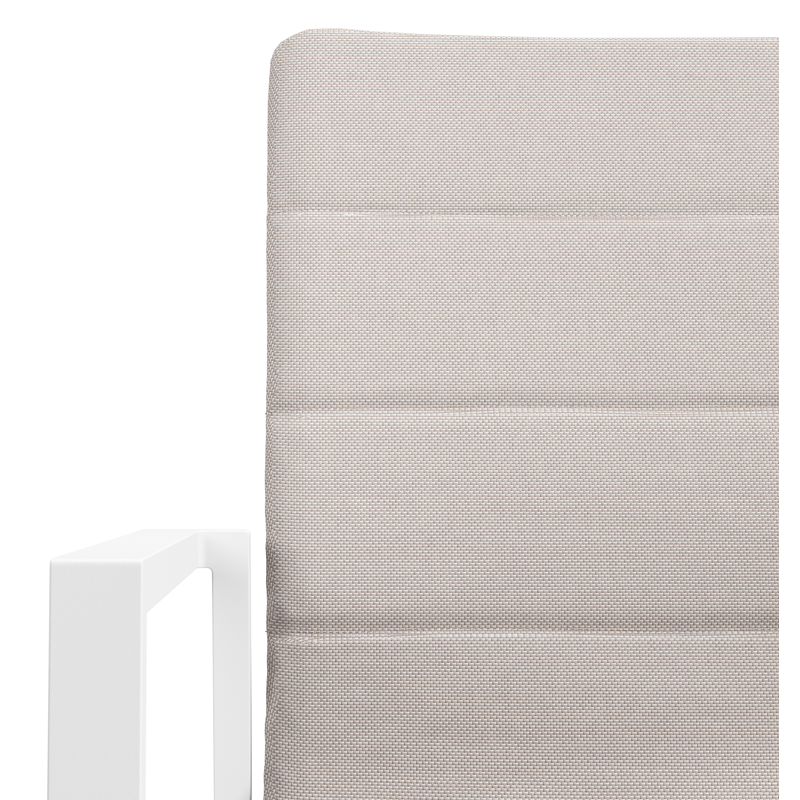 Cirello stapelbare tuinstoel in wit aluminium en beige luxe textileen
