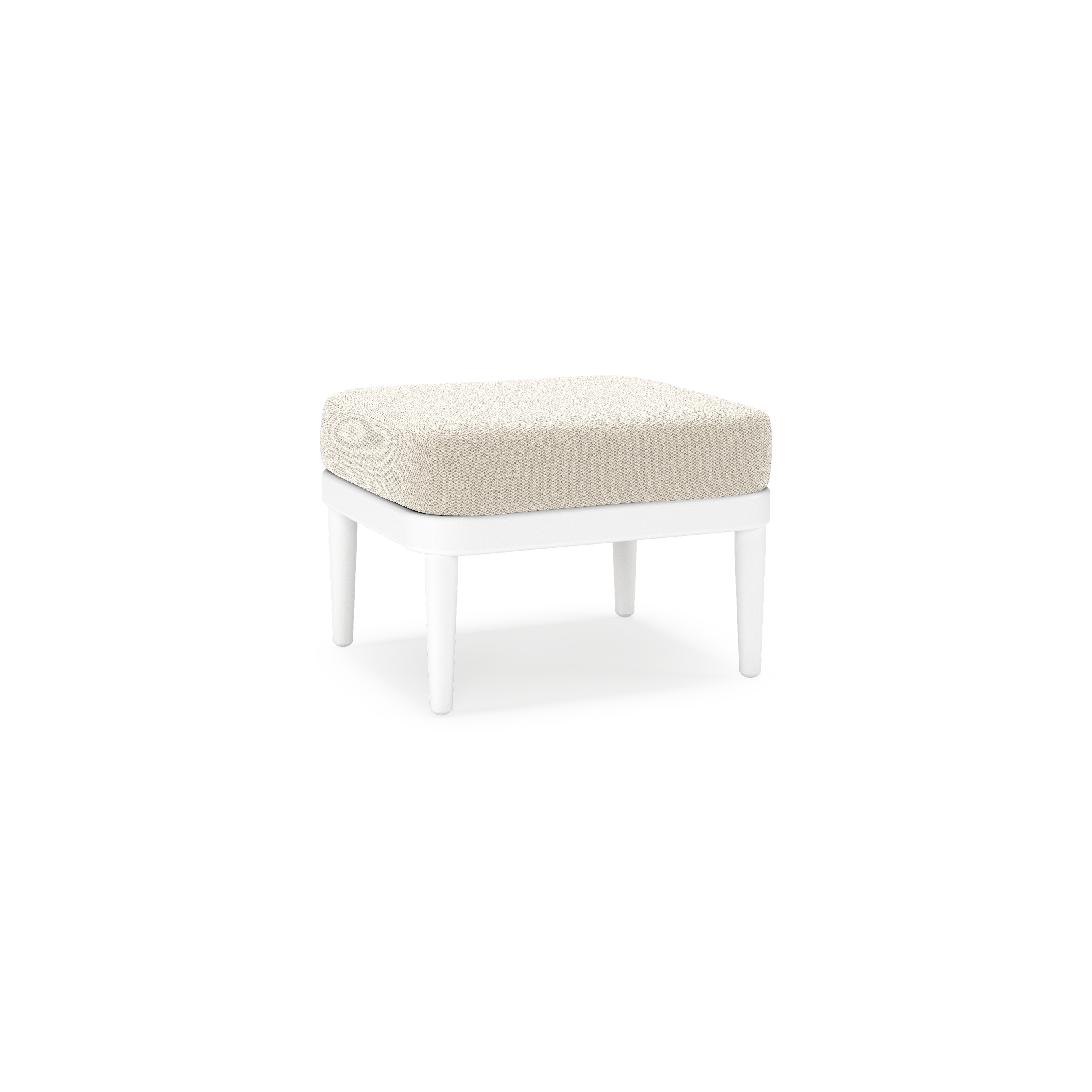 Orso poef in wit aluminium met Lopi Marble all weather sunbrella® luxe kussen