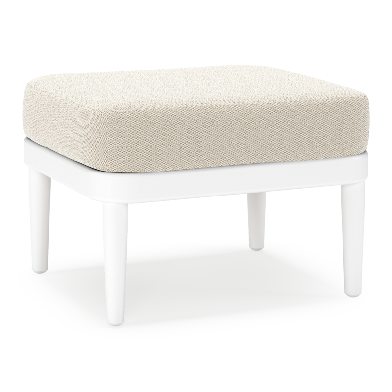 Orso poef in wit aluminium met Lopi Marble All Weather Sunbrella® luxe kussen