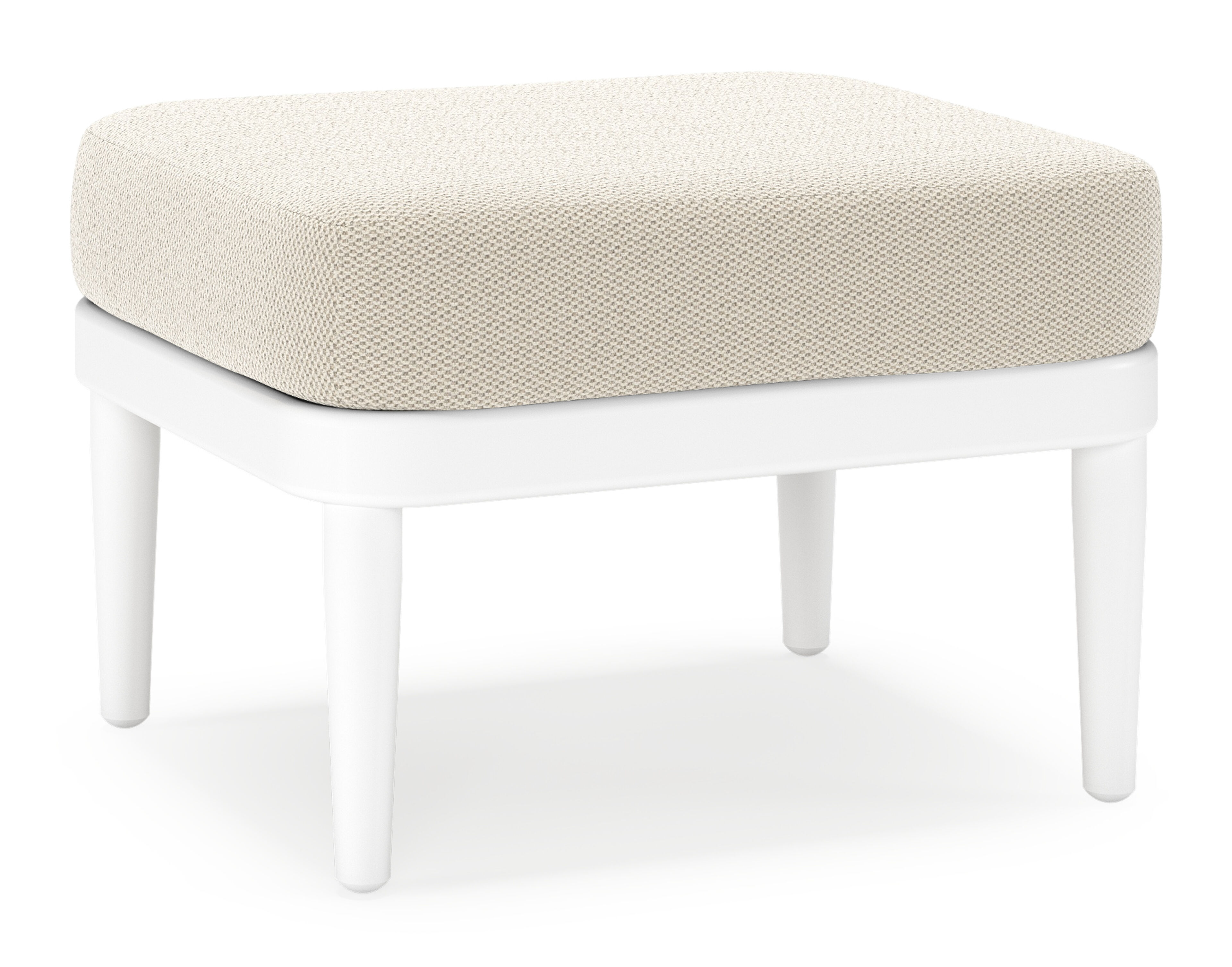 Pouf Orso en aluminium blanc et coussins en all weather sunbrella® luxe Lopi Marble