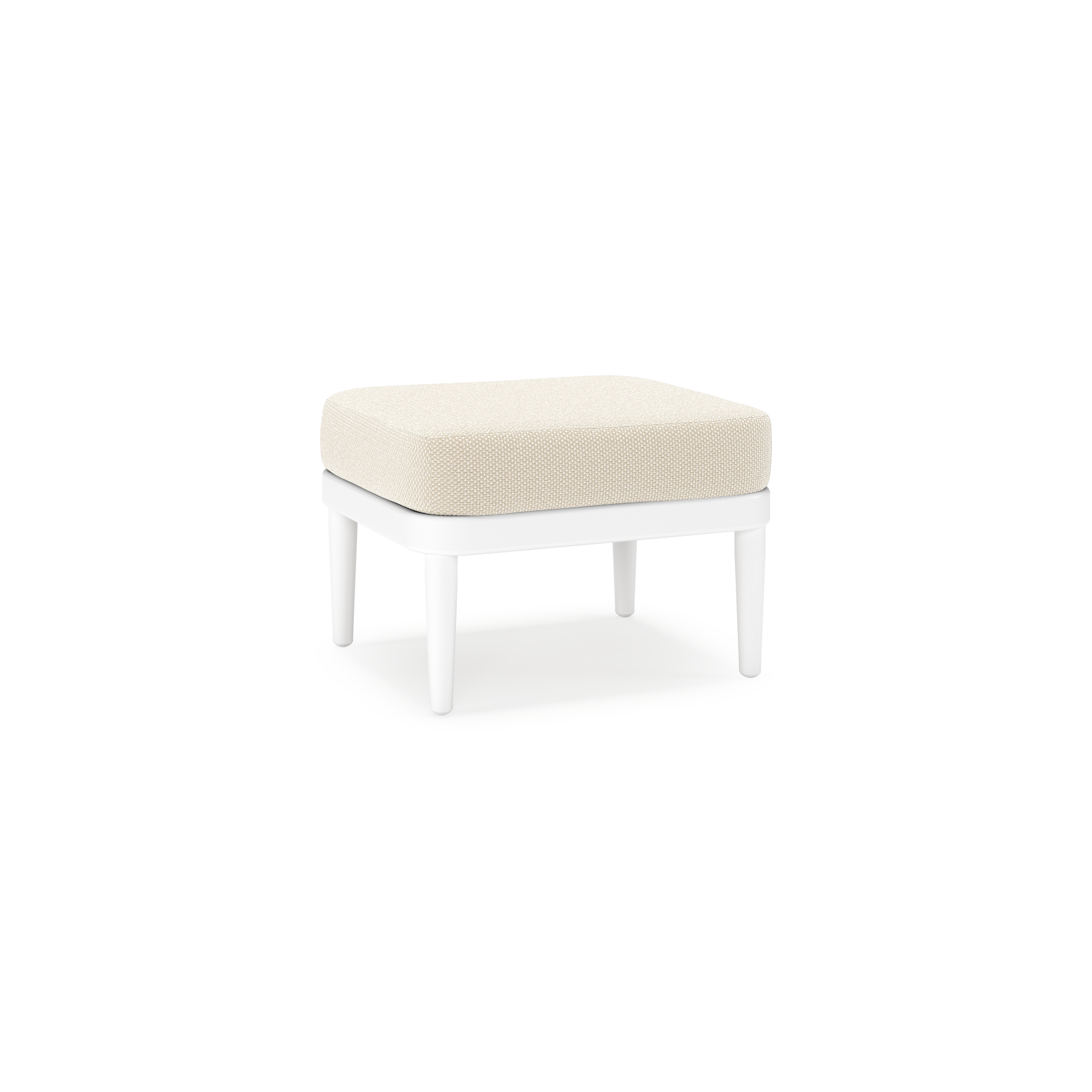 Pouf Orso en aluminium blanc et coussins en All Weather Cosytica Althea Off White