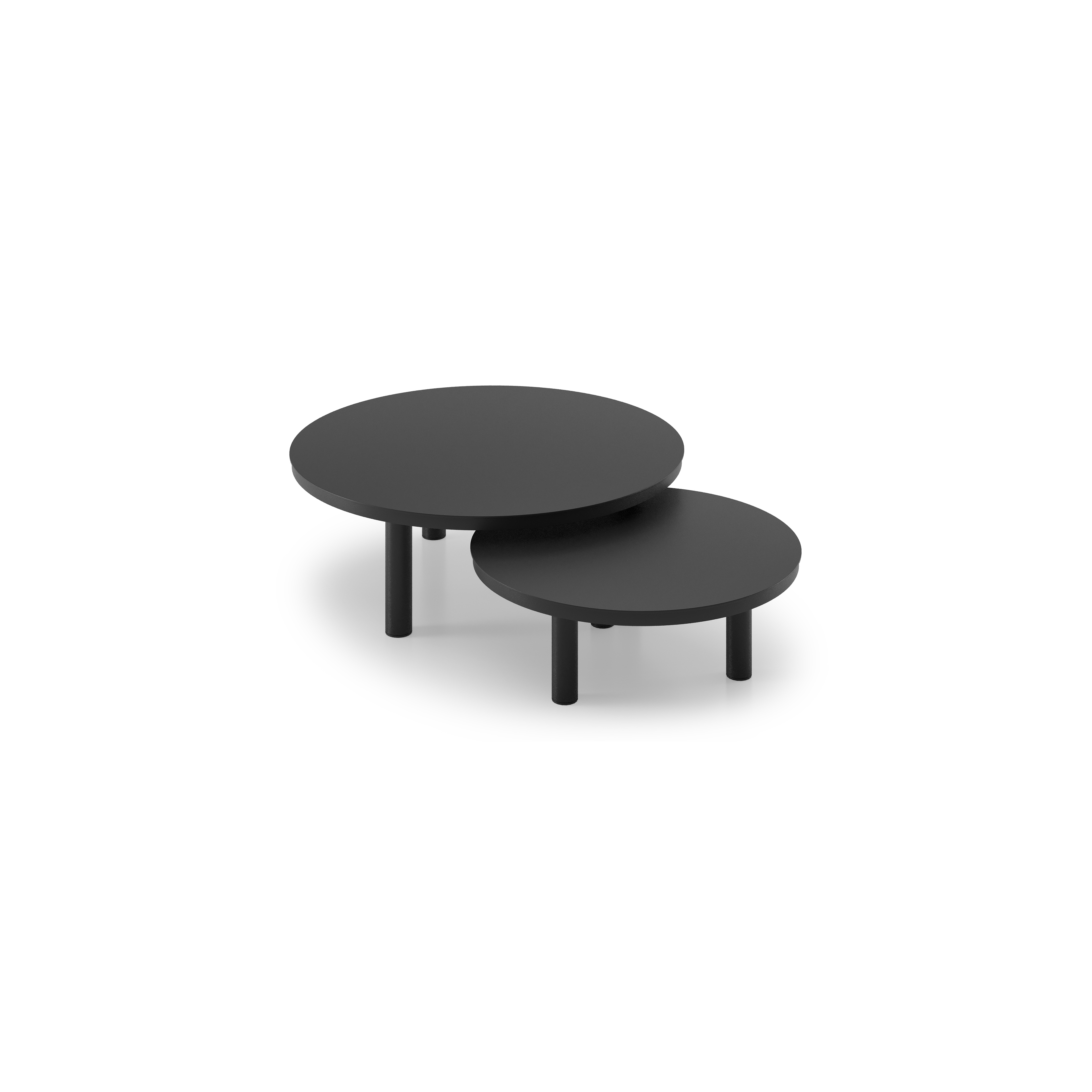 Lindo loungetafels in zwart aluminium - Dia. 85 x H 27 cm, 65 x H 21 cm