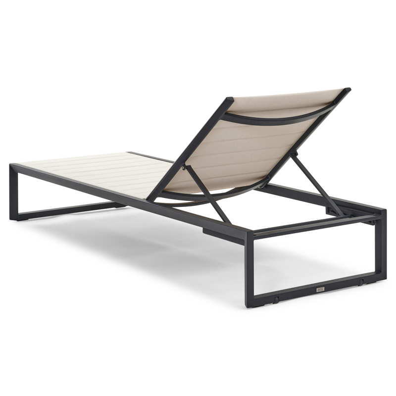Cirello verstelbaar ligbed in zwart aluminium en beige comfort textilene