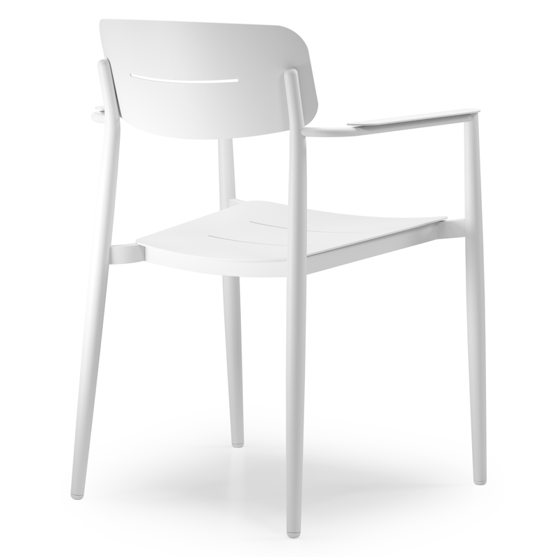 Cosa stapelbare tuinstoel in wit aluminium
