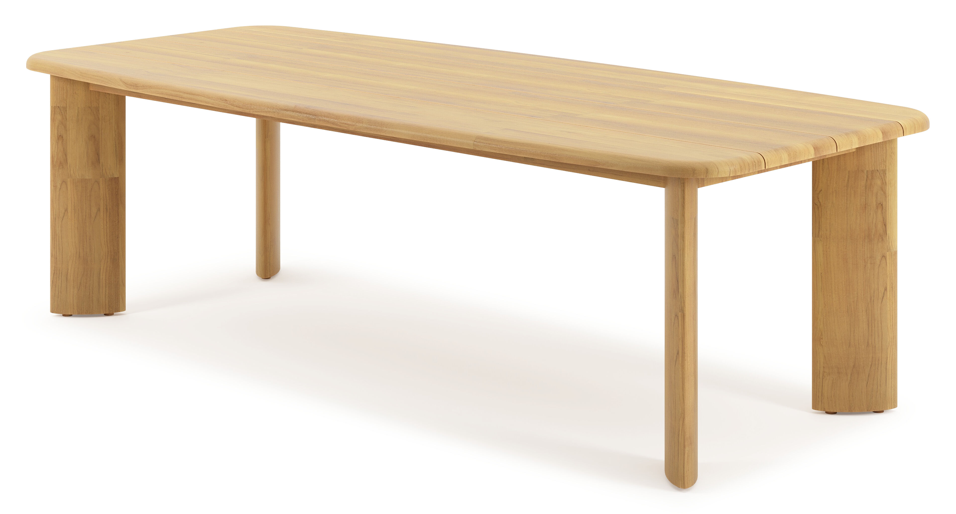 Table de jardin Gardo forme de bateau en teck - Lg. 255 x Lrg. 115 x Haut. 75 cm