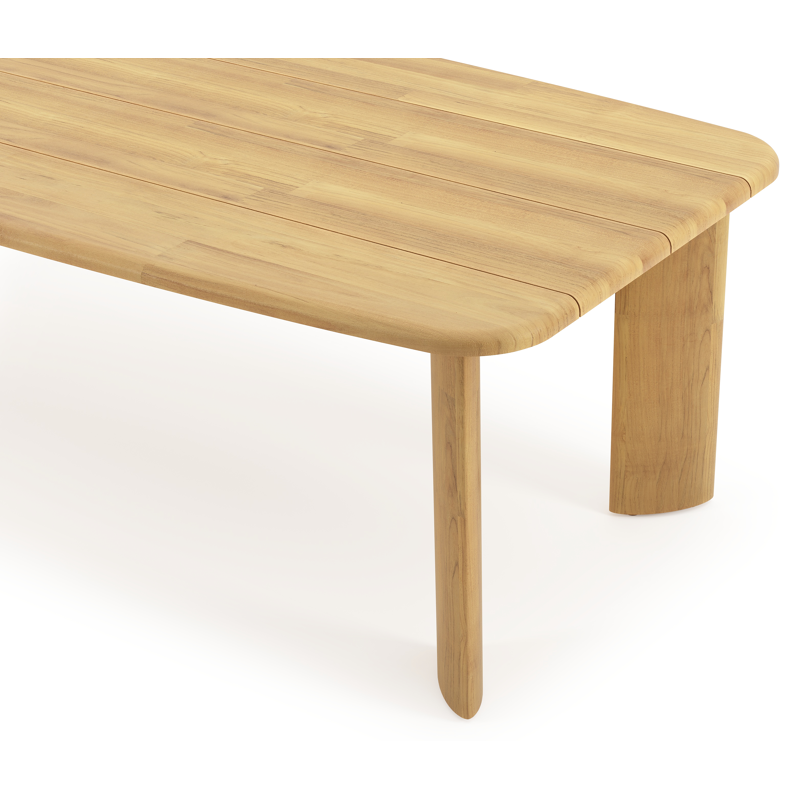 Gardo tuintafel bootvorm in teak - L 255 x B 115 x H 75 cm