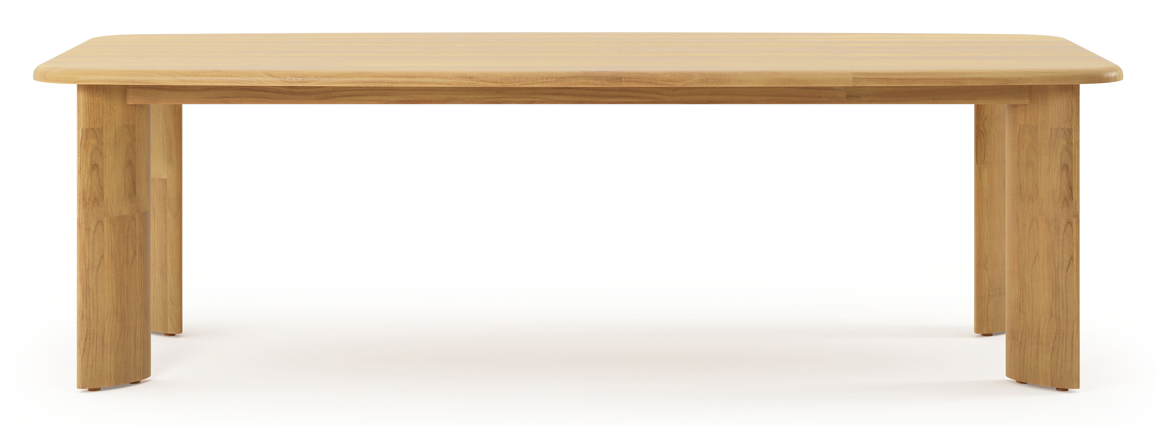 Table de jardin Gardo forme de bateau en teck - Lg. 255 x Lrg. 115 x Haut. 75 cm