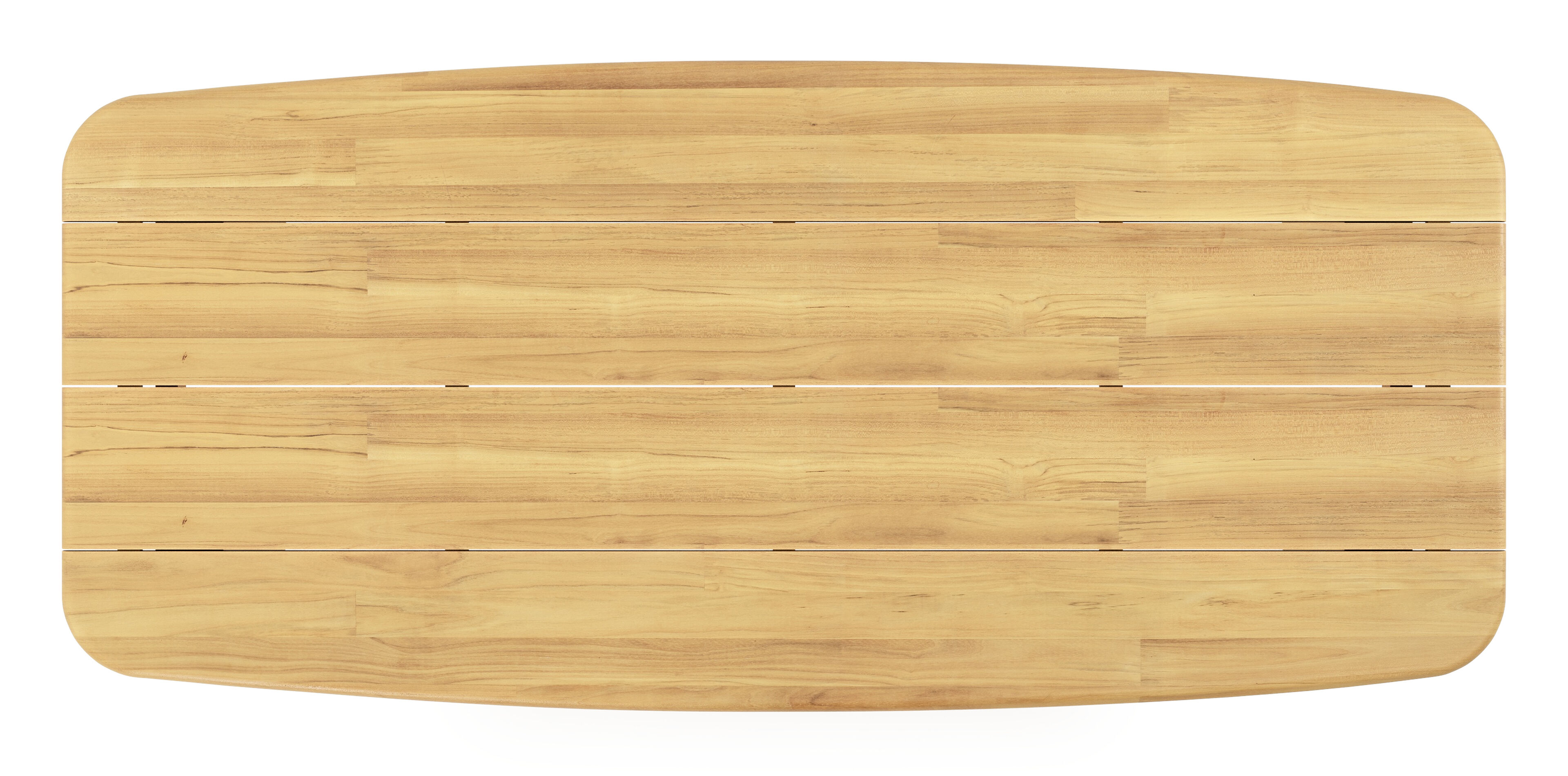 Table de jardin Gardo forme de bateau en teck - Lg. 255 x Lrg. 115 x Haut. 75 cm
