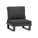 Modica loungestoel in zwart aluminium met natte sooty all weather sunbrella® premium kussens