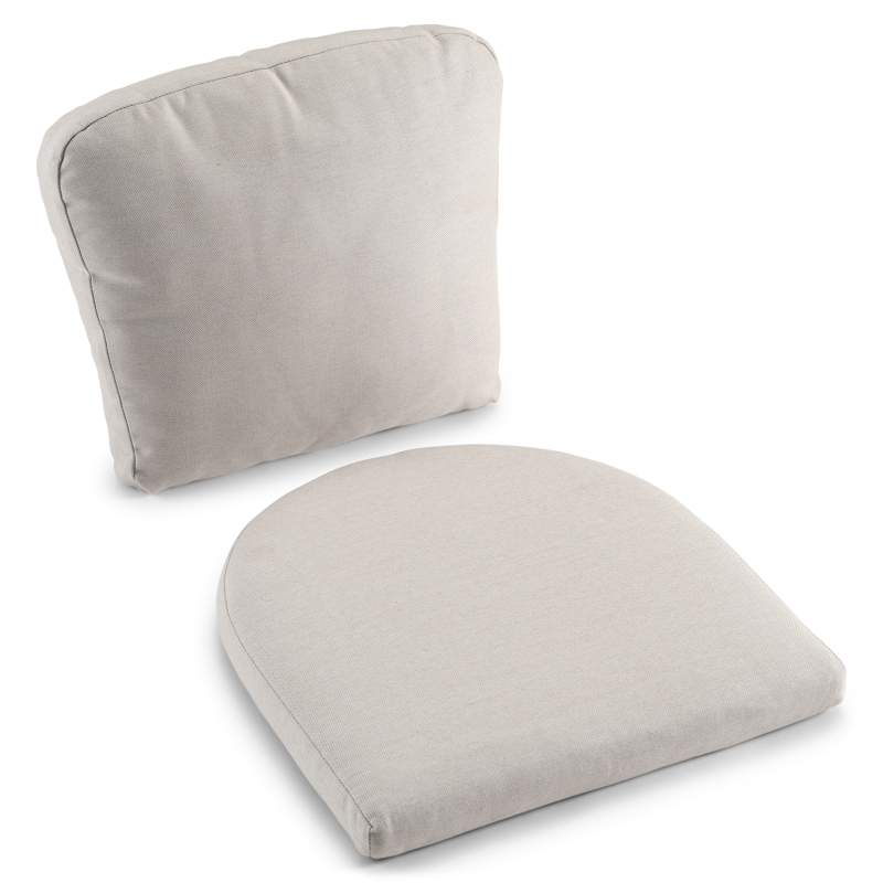 Coussin de chaise luxe (siège et dos) (luxe) Orso en all weather sunbrella® luxe natte linen chalk