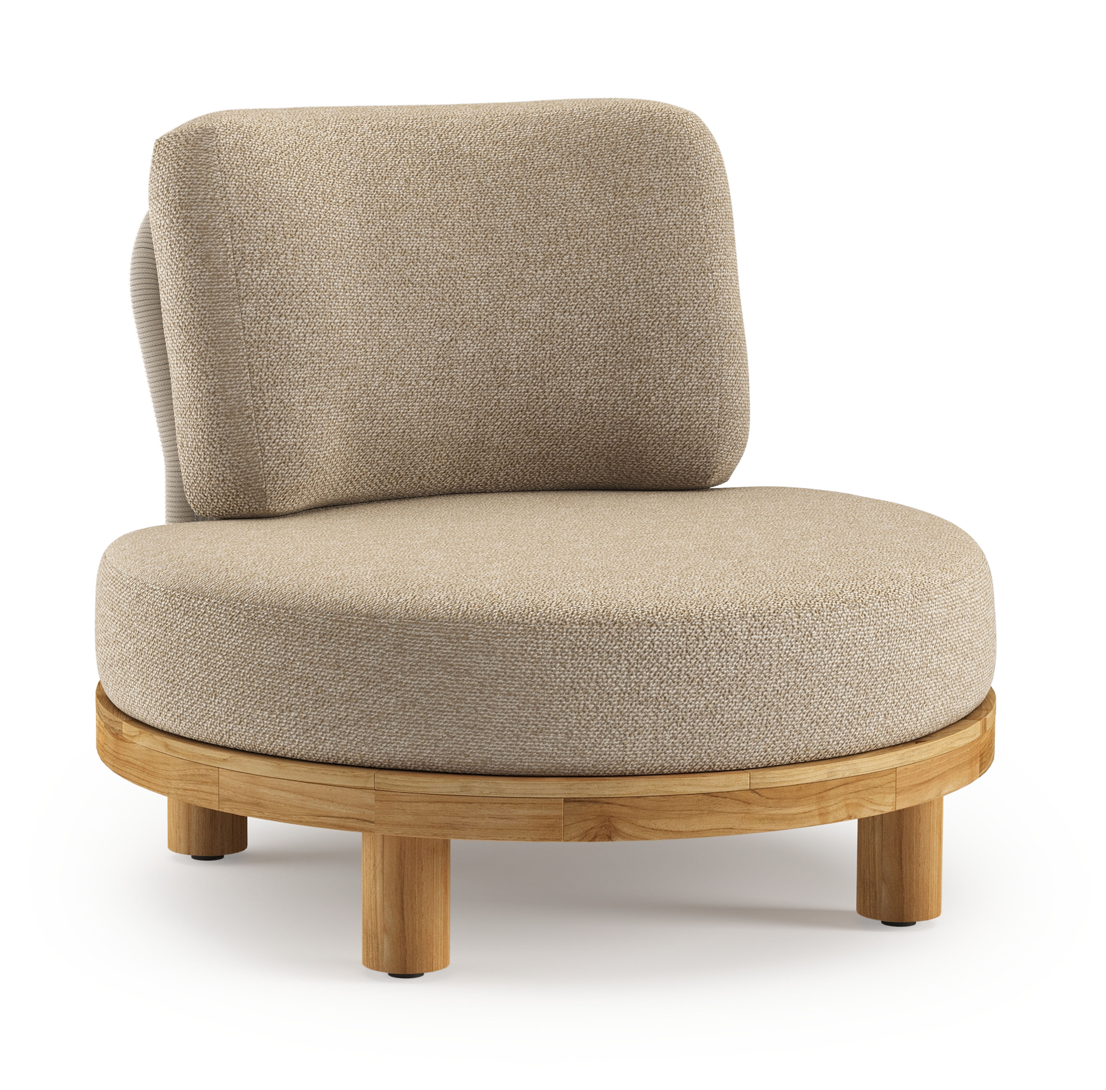 Donato loungestoel 1-zit in teak met madagascar oak all weather Casettica kussen