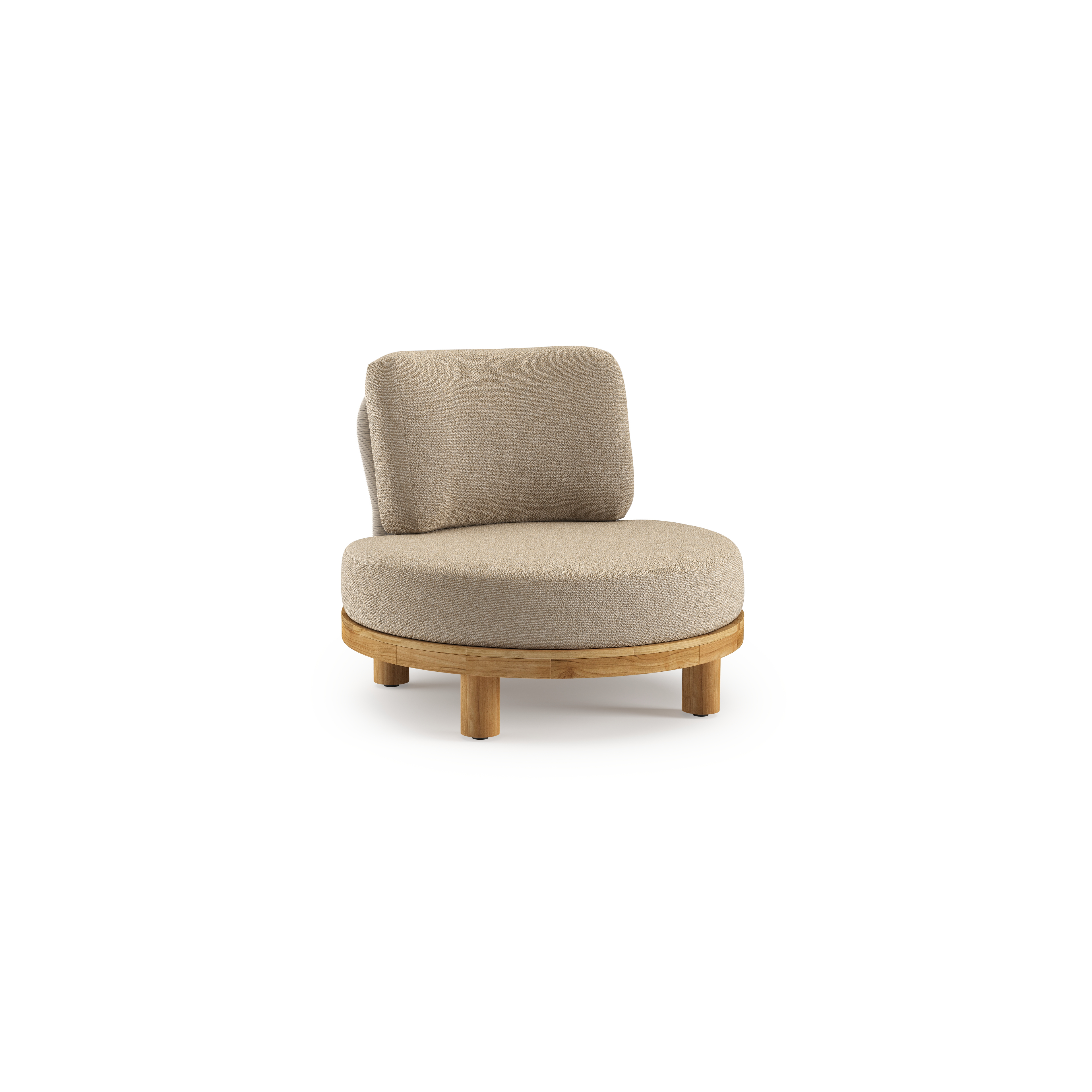 Donato loungestoel 1-zit in teak met madagascar oak all weather Casettica kussen
